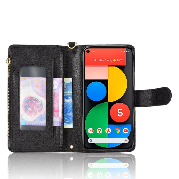For Google Pixel 5 5G Litchi Texture Zipper Leather Phone Case