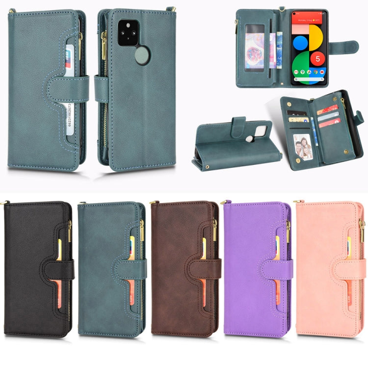 For Google Pixel 5 5G Litchi Texture Zipper Leather Phone Case