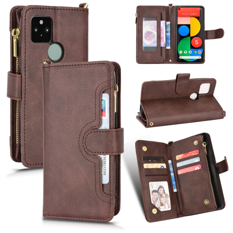 For Google Pixel 5 5G Litchi Texture Zipper Leather Phone Case