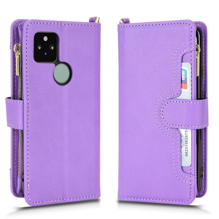 For Google Pixel 5 5G Litchi Texture Zipper Leather Phone Case