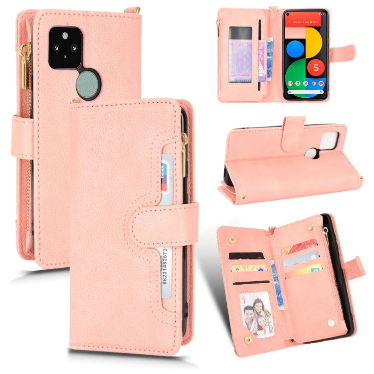 For Google Pixel 5 5G Litchi Texture Zipper Leather Phone Case