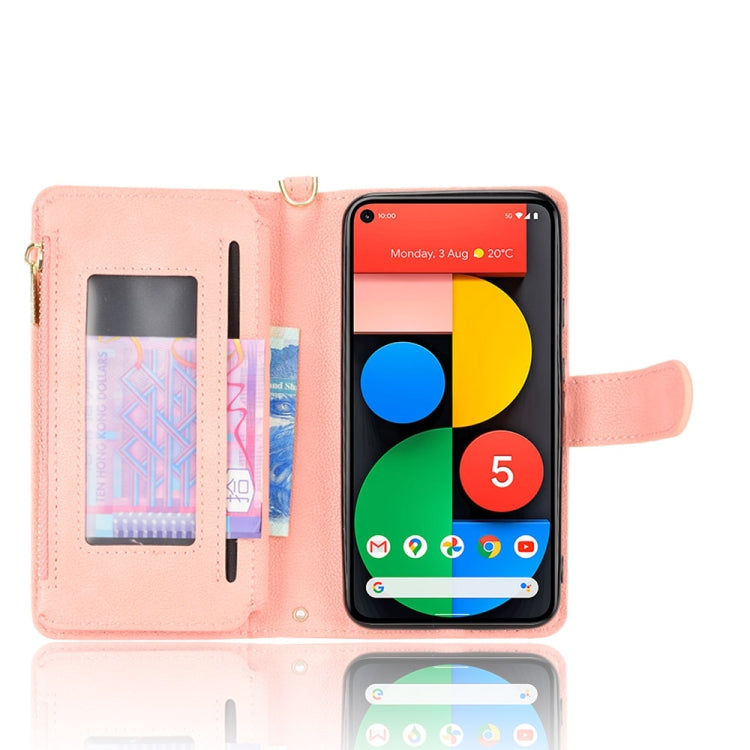 For Google Pixel 5 5G Litchi Texture Zipper Leather Phone Case
