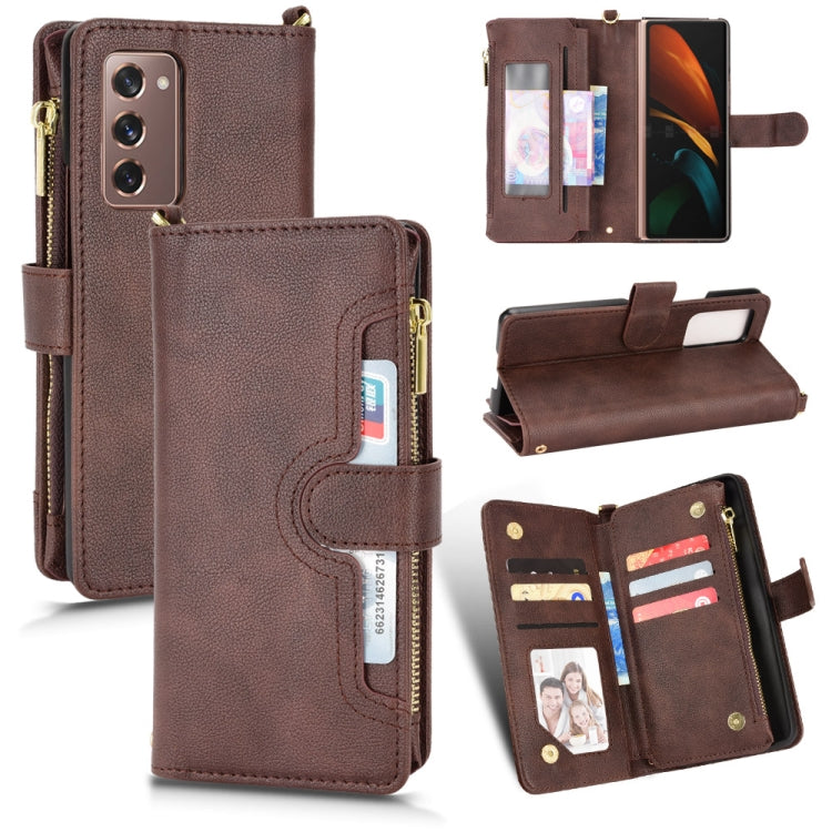 For Samsung Galaxy Z Fold2 5G Litchi Texture Zipper Leather Phone Case