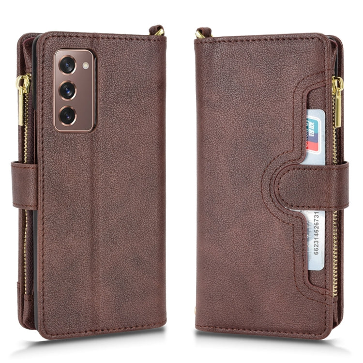 For Samsung Galaxy Z Fold2 5G Litchi Texture Zipper Leather Phone Case