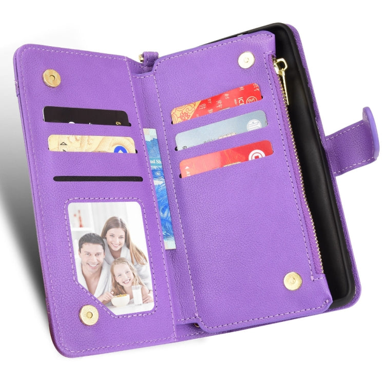 For Samsung Galaxy Z Fold2 5G Litchi Texture Zipper Leather Phone Case