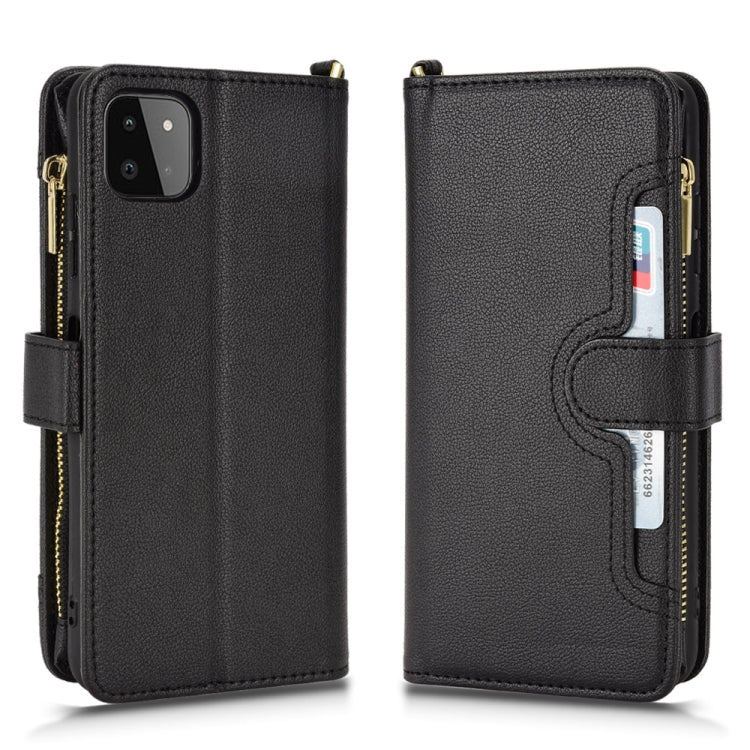 For Samsung Galaxy A22 5G Litchi Texture Zipper Leather Phone Case