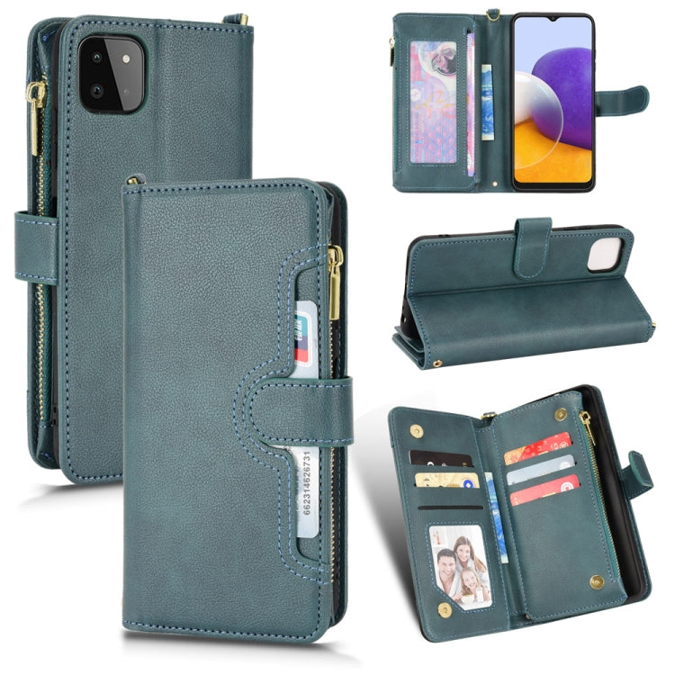 For Samsung Galaxy A22 5G Litchi Texture Zipper Leather Phone Case