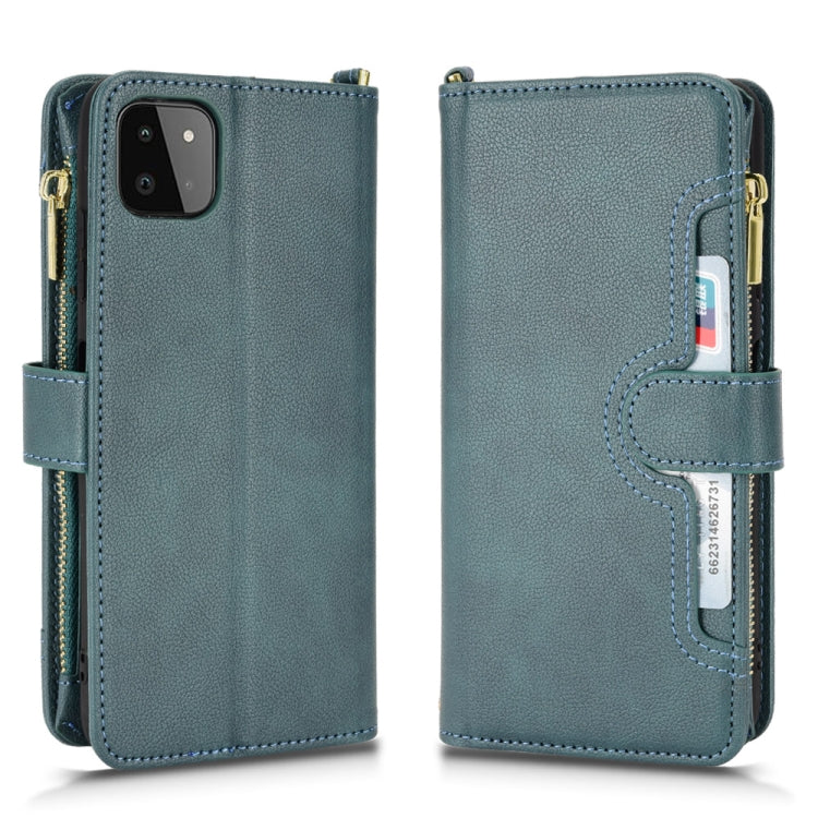 For Samsung Galaxy A22 5G Litchi Texture Zipper Leather Phone Case