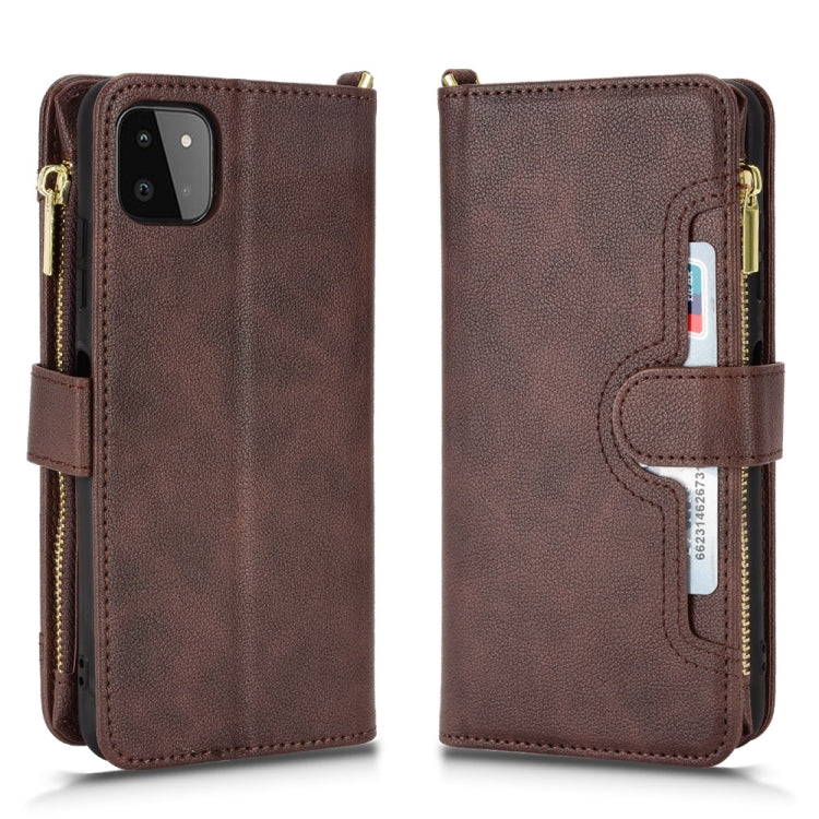 For Samsung Galaxy A22 5G Litchi Texture Zipper Leather Phone Case