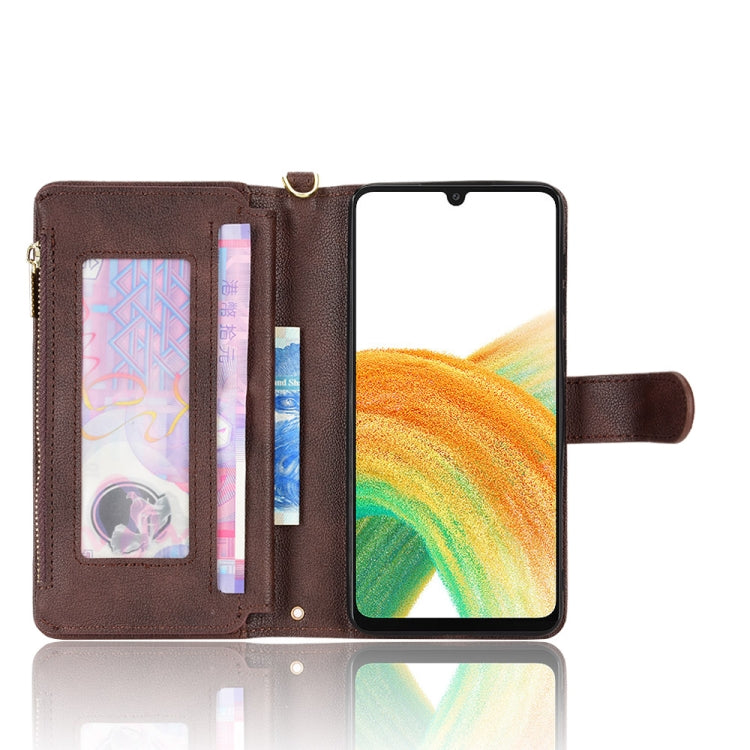 For Samsung Galaxy A33 5G Litchi Texture Zipper Leather Phone Case