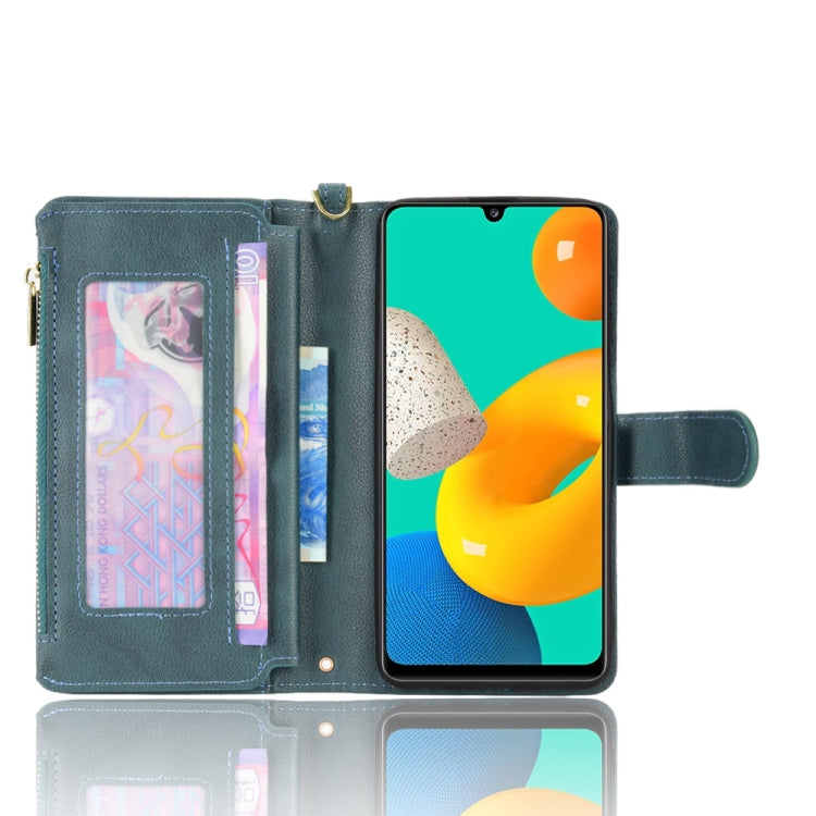 For Samsung Galaxy M32 4G Litchi Texture Zipper Leather Phone Case