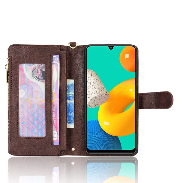 For Samsung Galaxy M32 4G Litchi Texture Zipper Leather Phone Case
