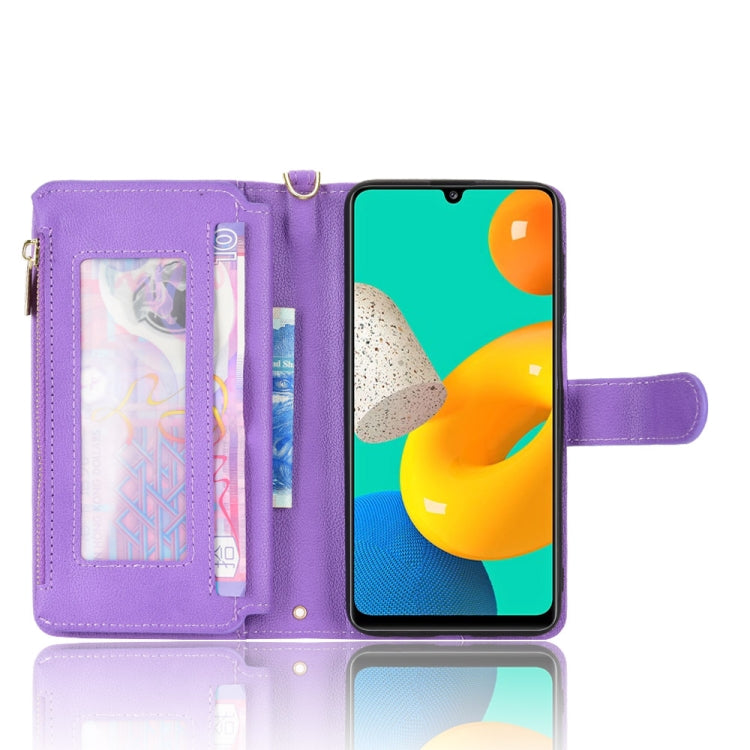 For Samsung Galaxy M32 4G Litchi Texture Zipper Leather Phone Case