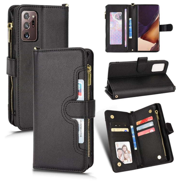 For Samsung Galaxy Note20 Litchi Texture Zipper Leather Phone Case