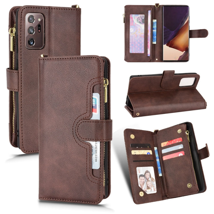 For Samsung Galaxy Note20 Litchi Texture Zipper Leather Phone Case