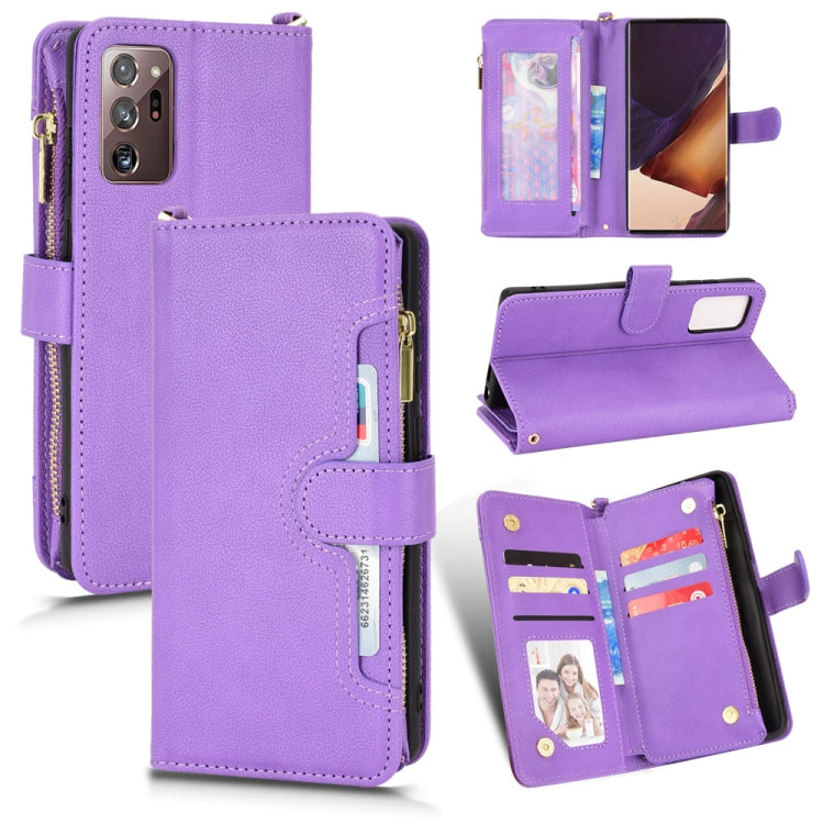 For Samsung Galaxy Note20 Litchi Texture Zipper Leather Phone Case