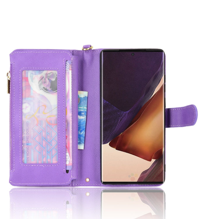 For Samsung Galaxy Note20 Litchi Texture Zipper Leather Phone Case