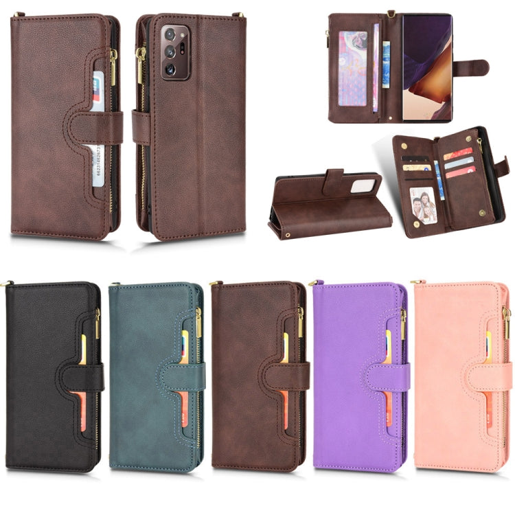 For Samsung Galaxy Note20 Litchi Texture Zipper Leather Phone Case
