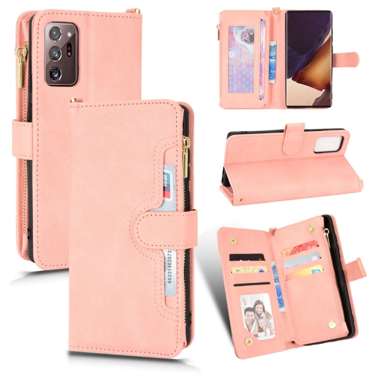 For Samsung Galaxy Note20 Litchi Texture Zipper Leather Phone Case