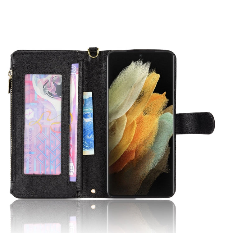 For Samsung Galaxy S21 Ultra 5G Litchi Texture Zipper Leather Phone Case