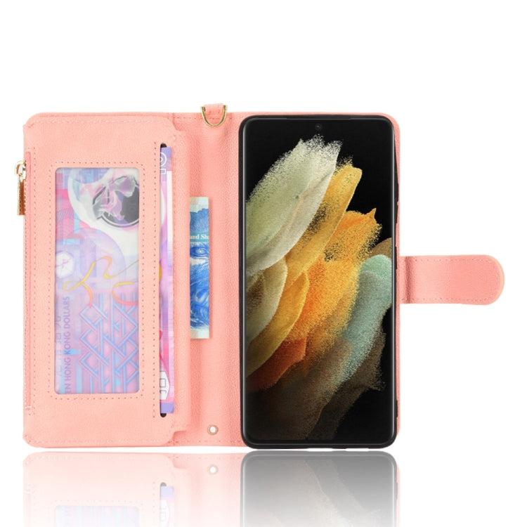 For Samsung Galaxy S21 Ultra 5G Litchi Texture Zipper Leather Phone Case