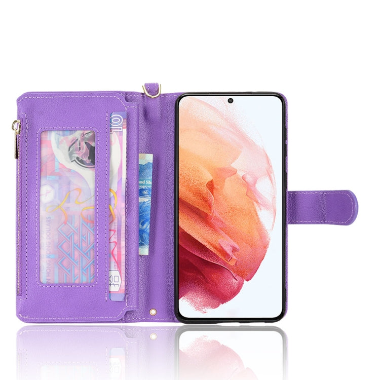 For Samsung Galaxy S21 5G Litchi Texture Zipper Leather Phone Case