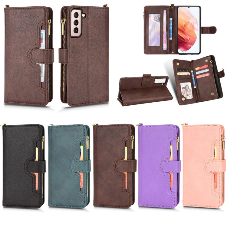 For Samsung Galaxy S22+ 5G Litchi Texture Zipper Leather Phone Case