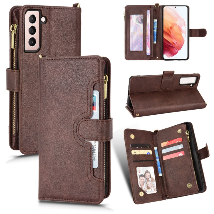 For Samsung Galaxy S22+ 5G Litchi Texture Zipper Leather Phone Case
