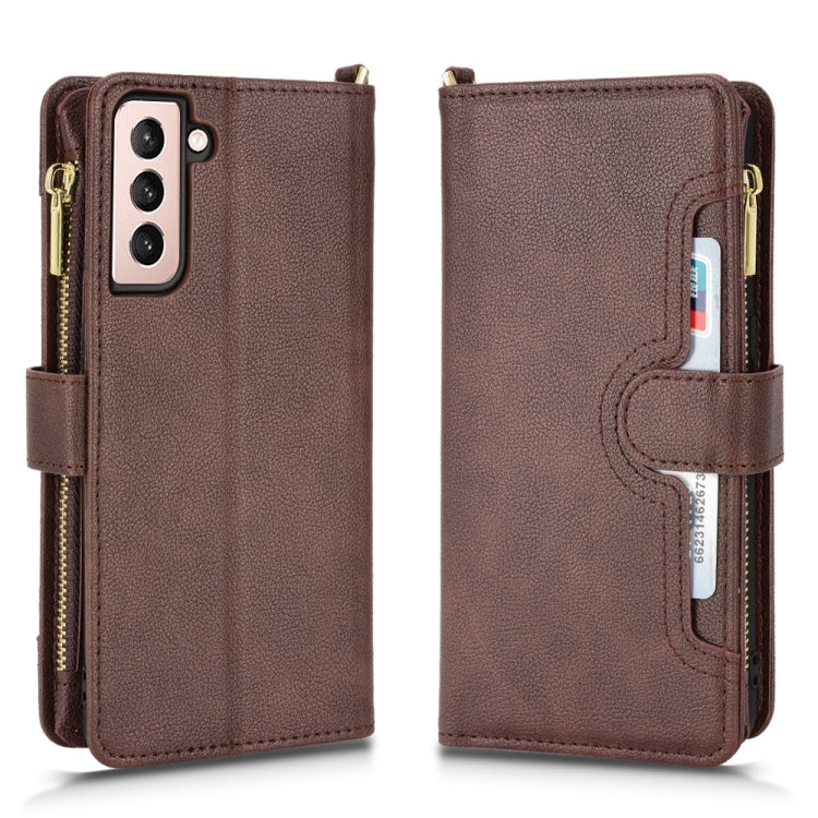 For Samsung Galaxy S22+ 5G Litchi Texture Zipper Leather Phone Case
