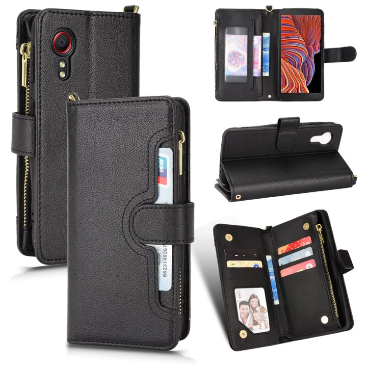 For Samsung Galaxy Xcover 5 Litchi Texture Zipper Leather Phone Case