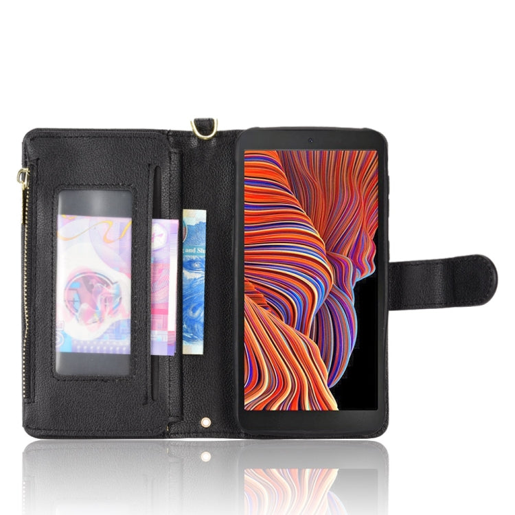 For Samsung Galaxy Xcover 5 Litchi Texture Zipper Leather Phone Case
