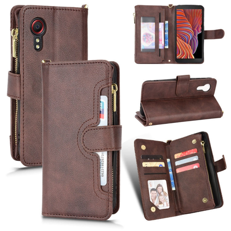For Samsung Galaxy Xcover 5 Litchi Texture Zipper Leather Phone Case
