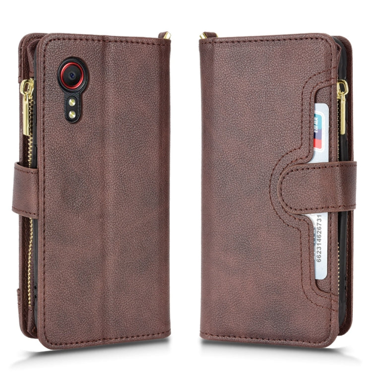 For Samsung Galaxy Xcover 5 Litchi Texture Zipper Leather Phone Case