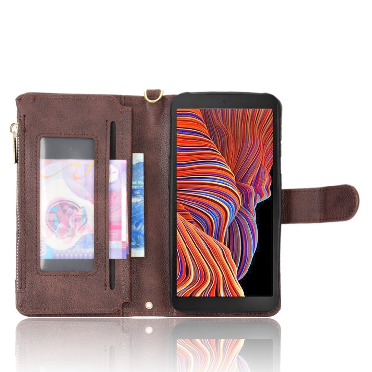 For Samsung Galaxy Xcover 5 Litchi Texture Zipper Leather Phone Case