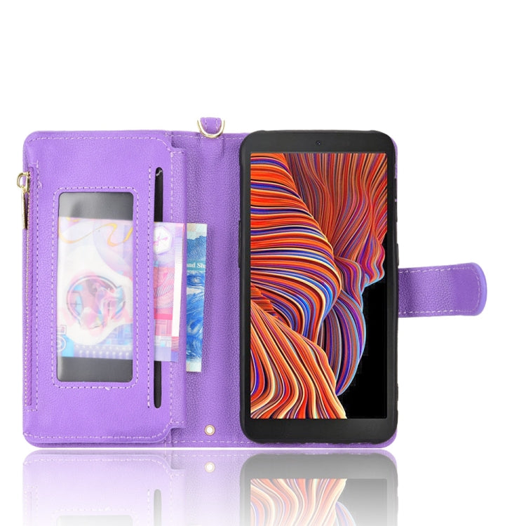 For Samsung Galaxy Xcover 5 Litchi Texture Zipper Leather Phone Case