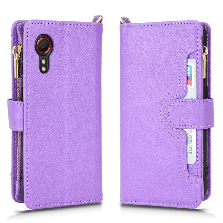 For Samsung Galaxy Xcover 5 Litchi Texture Zipper Leather Phone Case