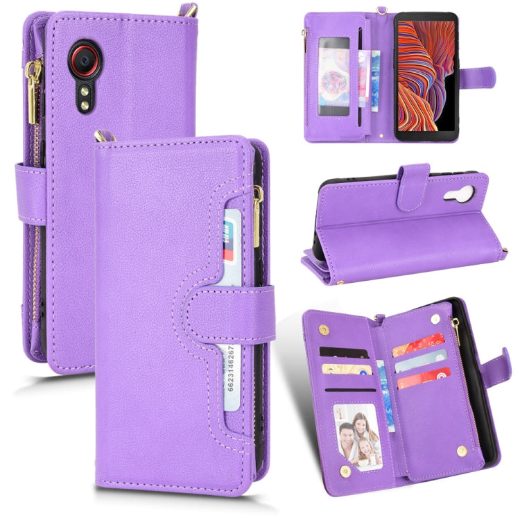 For Samsung Galaxy Xcover 5 Litchi Texture Zipper Leather Phone Case