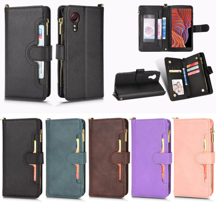 For Samsung Galaxy Xcover 5 Litchi Texture Zipper Leather Phone Case