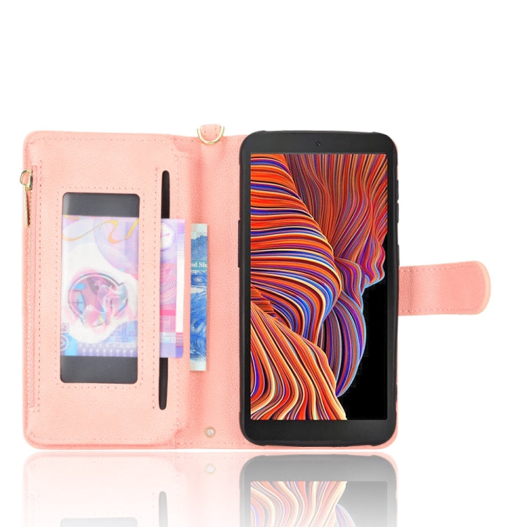 For Samsung Galaxy Xcover 5 Litchi Texture Zipper Leather Phone Case