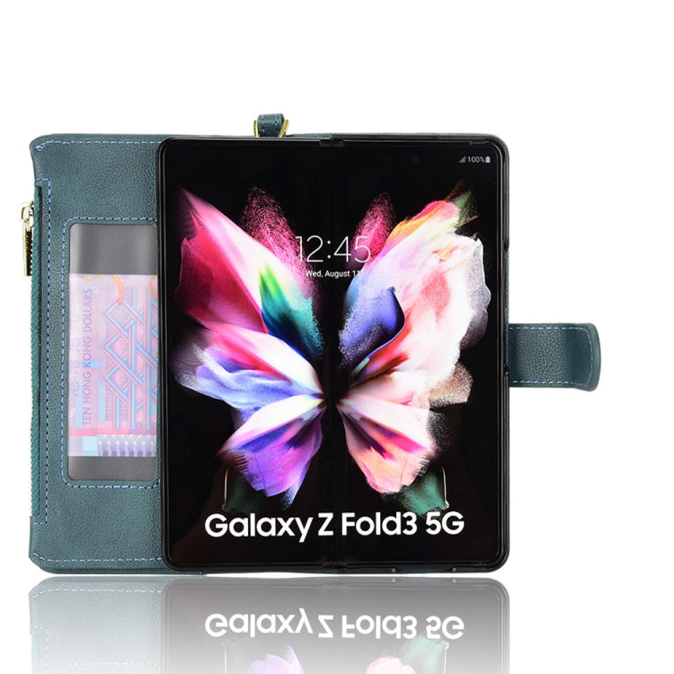 For Samsung Galaxy Z Fold3 5G Litchi Texture Zipper Leather Phone Case