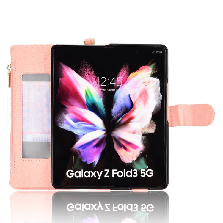 For Samsung Galaxy Z Fold3 5G Litchi Texture Zipper Leather Phone Case