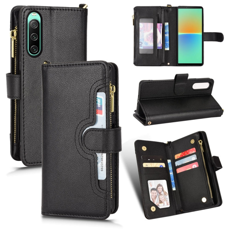For Sony Xperia 10 IV Litchi Texture Zipper Leather Phone Case