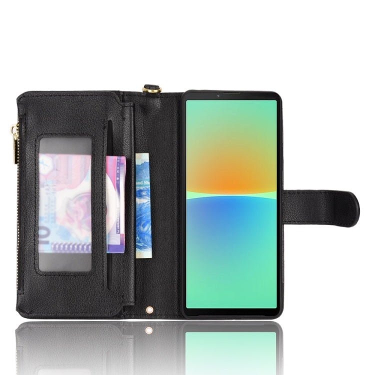 For Sony Xperia 10 IV Litchi Texture Zipper Leather Phone Case