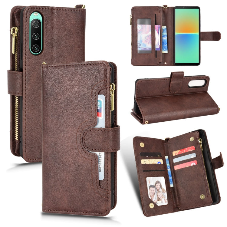 For Sony Xperia 10 IV Litchi Texture Zipper Leather Phone Case