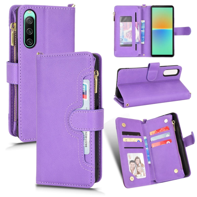 For Sony Xperia 10 IV Litchi Texture Zipper Leather Phone Case