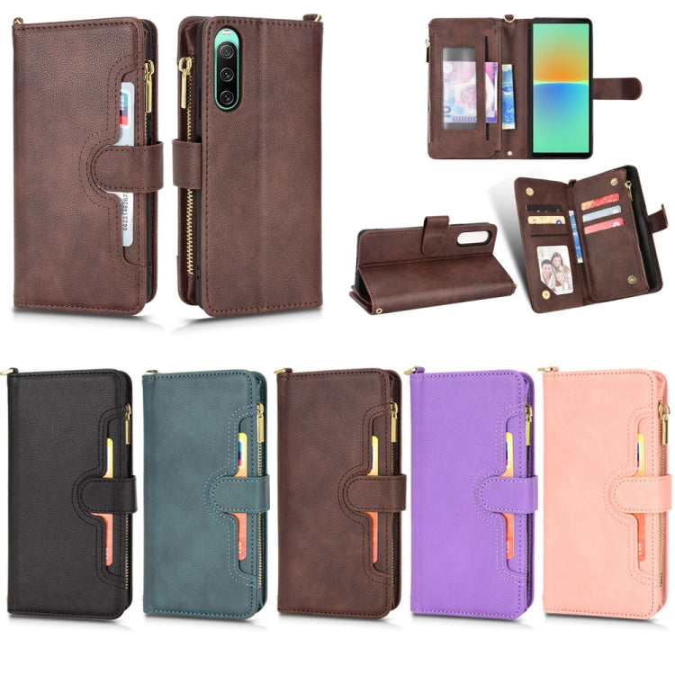 For Sony Xperia 10 IV Litchi Texture Zipper Leather Phone Case