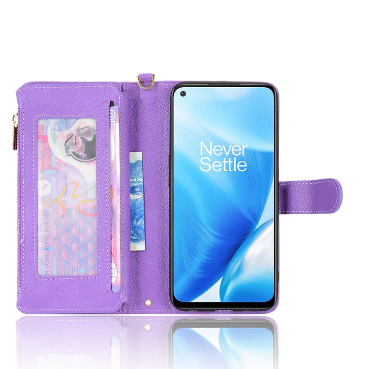 For OnePlus Nord N200 5G Litchi Texture Zipper Leather Phone Case