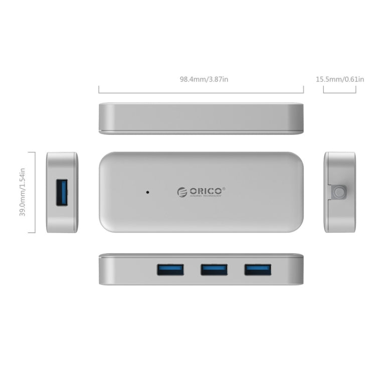 ORICO TC4U-U3 Type-C to USB 3.0 4-Port USB 3.0 Expansion HUB(Silver)