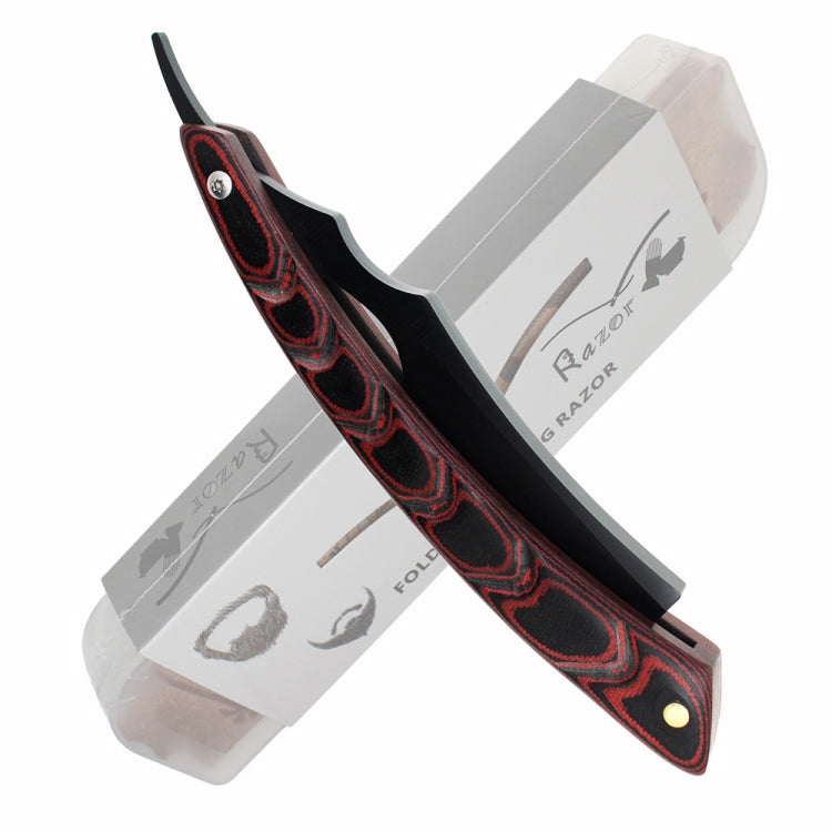 Z-10 Folding Manual Shaving Shaver Travel Straight Edge Razor Beard Cutter(Black Blade Stable Wood)