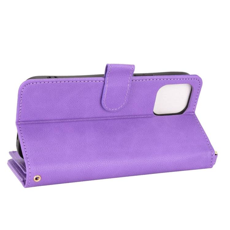 For iPhone 12 / 12 Pro Litchi Texture Zipper Leather Phone Case